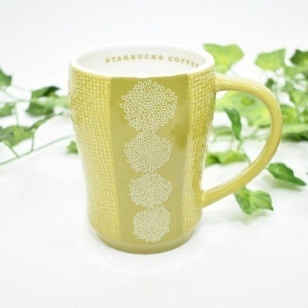 Starbucks green pattern tall coffee mug 12 fl oz
